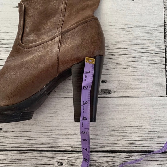 Frye Boots Mimi Scrunch Brown Leather Platform Heel Women’s 10 Bohemian Western - Picture 6 of 8